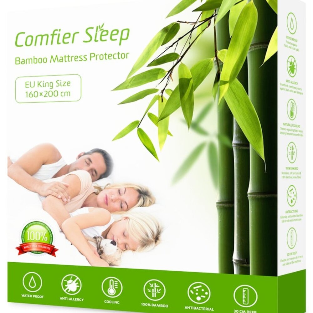 COMFIER SLEEP "100% Bamboo Mattress Protector" Waterproof- NaturallyCooling-KING - Picture 3 of 13